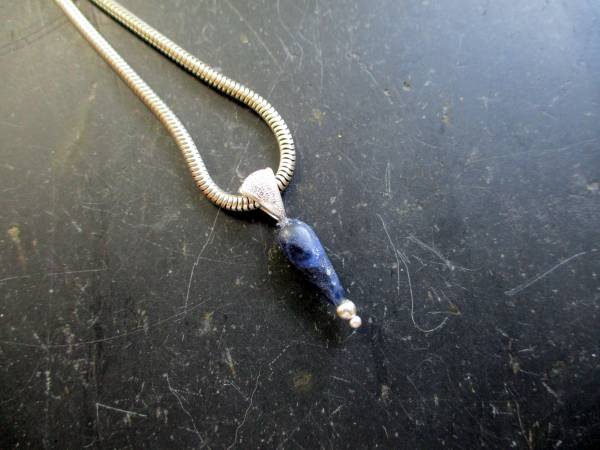 Anhänger, Sterlingsilber, Lapislazuli, blau, zierlich, Zirkonia, Schmuck, Frauen, Mädchen