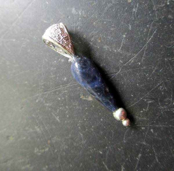 Anhänger, Sterlingsilber, Lapislazuli, blau, zierlich, Zirkonia, Schmuck, Frauen, Mädchen