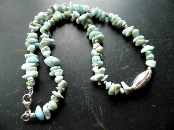 Kette, Larimar, türkis, Silber, Schmuck, Sterlingsilber, Larimarkette, Frauen