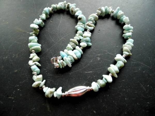 Kette, Larimar, türkis, Silber, Schmuck, Sterlingsilber, Larimarkette, Frauen