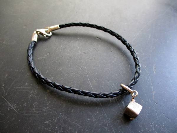 Armband, Leder, geflochten, Sterlingsilber, Charm, Schmuck, Frauen