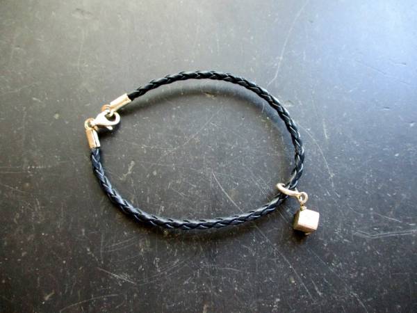 Armband, Leder, geflochten, Sterlingsilber, Charm, Schmuck, Frauen