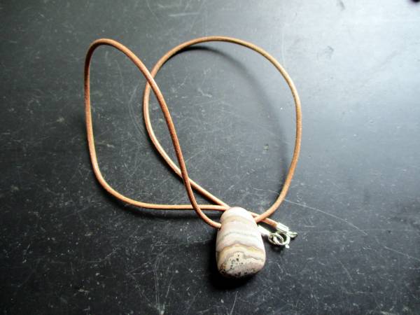 Kette, Lederband, Sterlingsilber, Tropfen, Achat, bunt bunt, Unisex