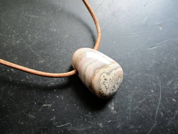 Kette, Lederband, Sterlingsilber, Tropfen, Achat, bunt bunt, Unisex