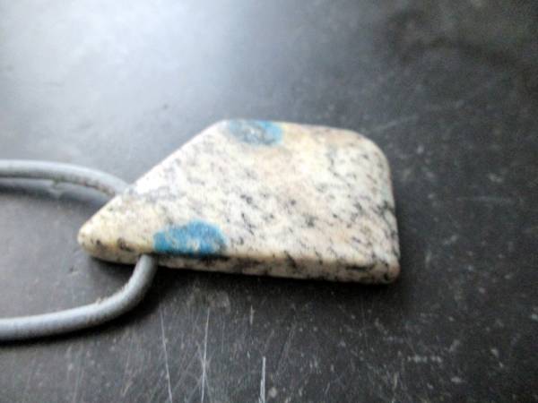 Anhänger, Azurit, in Matrix, Schmuck, Lederband, Silber