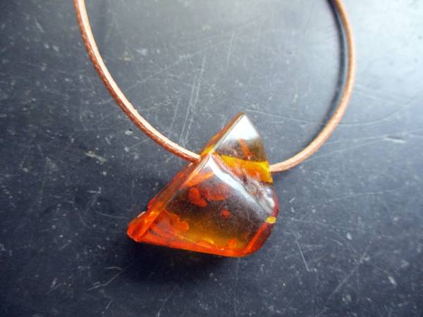 Lederband, Tropfen, Bernstein, Edelstein, Sterlingsilber, Schmuck, Frauen, Männer