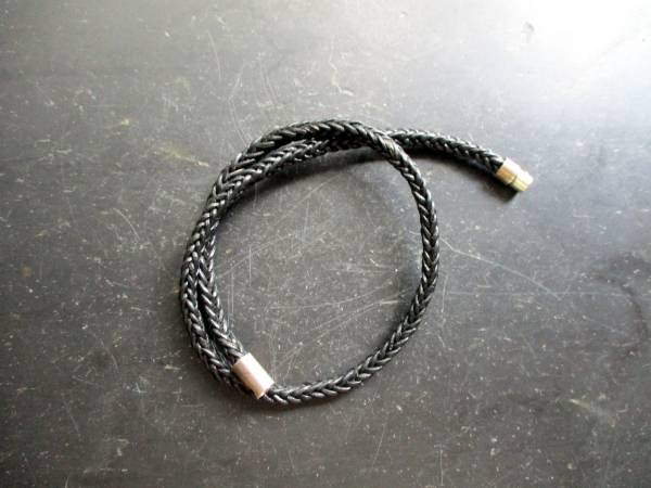 Kette, Halsreif, Leder, geflochten, schwarz, Schmuck, Unisex