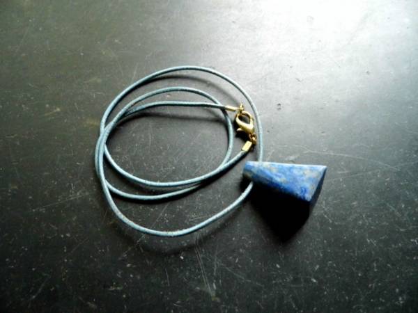 Kette, Anhänger, Lapislazuli, Lapis, blau, Tropfen, Lapis Tropfen, Lederband