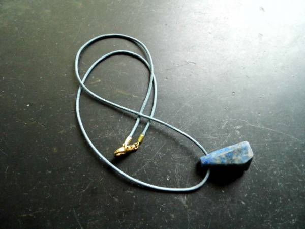 Kette, Anhänger, Lapislazuli, Lapis, blau, Tropfen, Lapis Tropfen, Lederband