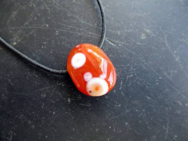 Kette, Anhänger, Lederband, Sterlingsilber, Tropfen, Ozeanjaspis, Ozeanachat, Schmuck, Unisex