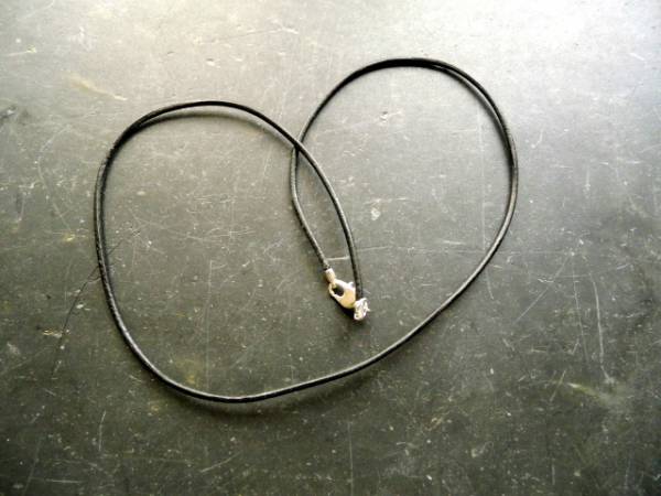 Kette, Lederband, Lederkette, dünn, schwarz, Verschluss, Sterlingsilber, Gr. 42 cm