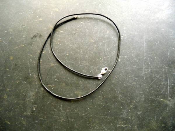 Kette, Lederband, Lederkette, dünn, schwarz, Verschluss, Sterlingsilber, Gr. 42 cm