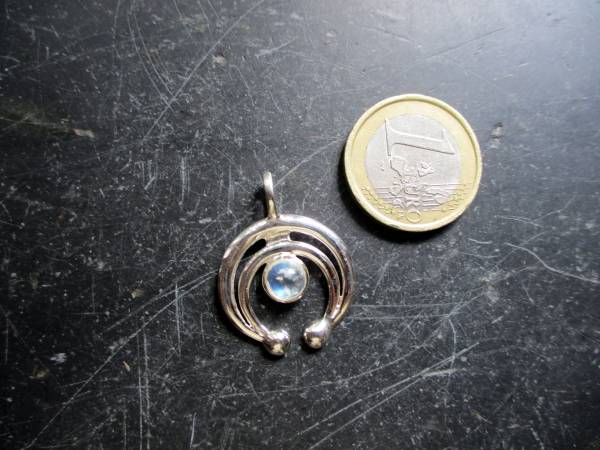 Anhänger, Mond, Sterlingsilber, Lunula, Mondstein, Schmuck, Frauen
