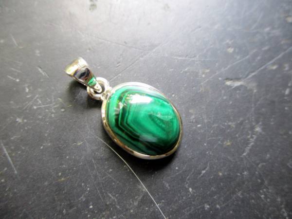 Anhänger, Malachit, Sterlingsilber, oval, grün, Schmuck, Unisex