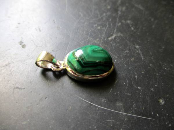 Anhänger, Malachit, Sterlingsilber, oval, grün, Schmuck, Unisex
