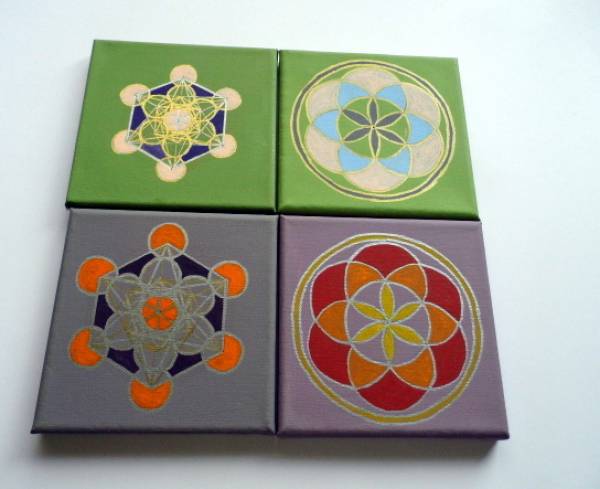 Symbolbild, Acryl, Leinwand, Malerei, Saat des Lebens, handgemalt, 15 x 15, grün, bunt