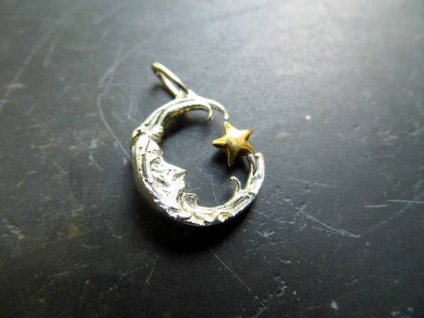 Anhänger, Mond, Silber, Sterlingsilber, Stern, Schmuck, vergoldet