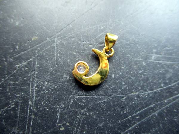 Anhänger, Sterlingsilber, vergoldet, Mond, Mondstein, klein, Amulett, Intuition, Magie