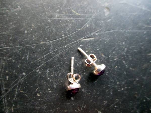 Ohrstecker, Ohrring, Sterlingsilber, Amethyst, lila, klein, Schmuck, Frauen, Mädchen