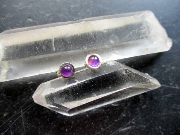 Ohrstecker, Ohrring, Sterlingsilber, Amethyst, lila, klein, Schmuck, Frauen, Mädchen
