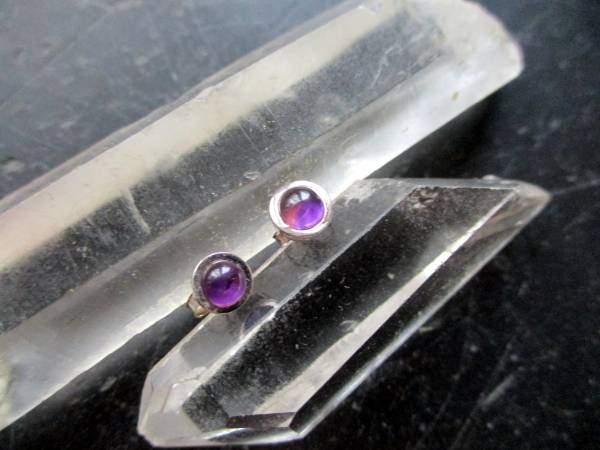 Ohrstecker, Ohrring, Sterlingsilber, Amethyst, lila, klein, Schmuck, Frauen, Mädchen