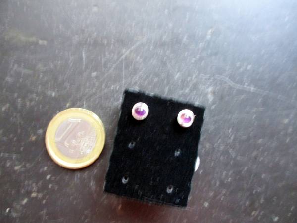 Ohrstecker, Ohrring, Sterlingsilber, Amethyst, lila, klein, Schmuck, Frauen, Mädchen
