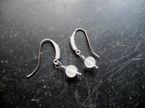 Ohrring, Ohrhänger, Silber, Bergkristall, matt, weiß, Braut, Schmuck