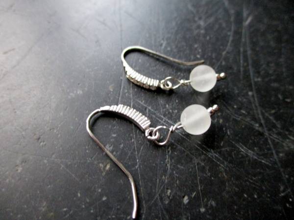 Ohrring, Ohrhänger, Silber, Bergkristall, matt, weiß, Braut, Schmuck