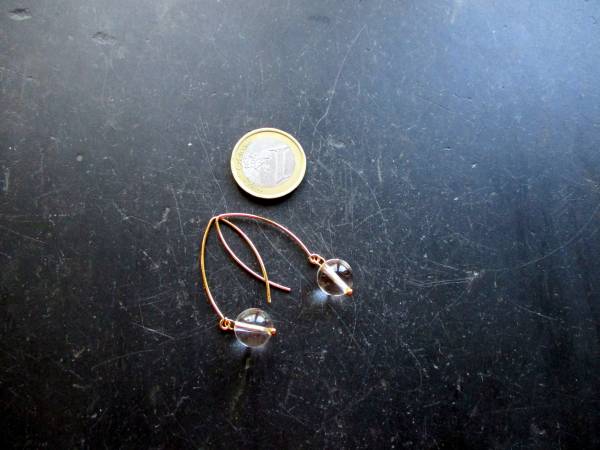 Ohrring, Ohrhänger, Sterlingsilber, vergoldet, Bergkristall, großer Haken, Schmuck, Frauen, Mädchen