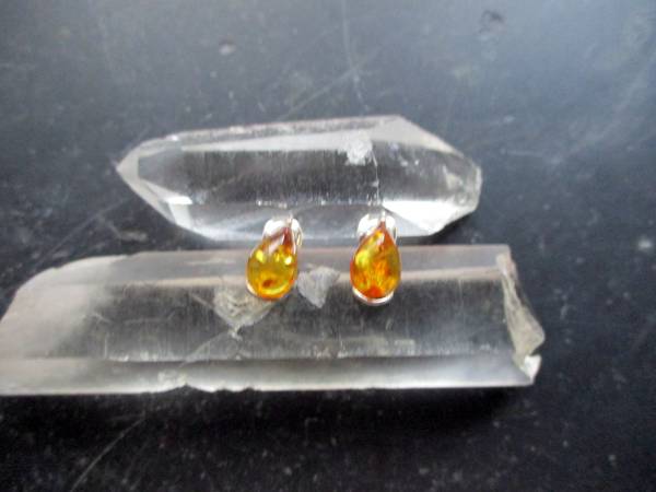 Ohrring, Sterlingsilber, Bernstein, Tropfen, Schmuck, Frauen