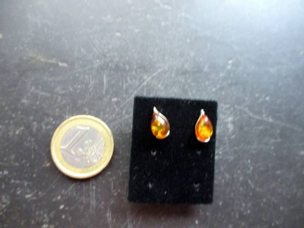 Ohrring, Sterlingsilber, Bernstein, Tropfen, Schmuck, Frauen