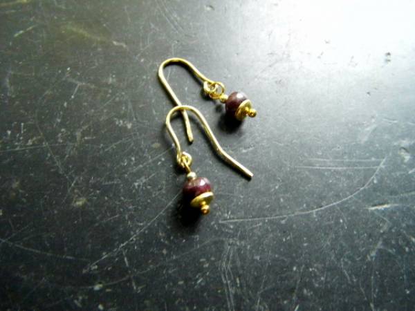 Ohrring, Ohrhänger, Silber, vergoldet, Granat, rot, Schmuck, Frauen