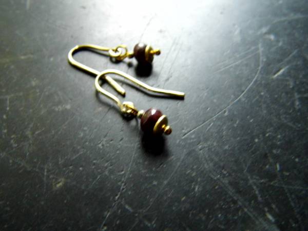 Ohrring, Ohrhänger, Silber, vergoldet, Granat, rot, Schmuck, Frauen