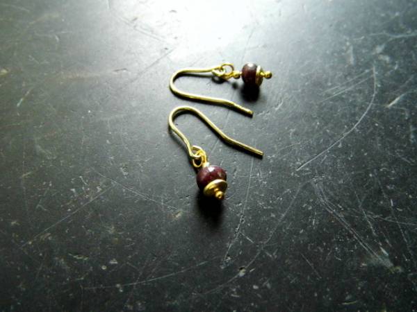 Ohrring, Ohrhänger, Silber, vergoldet, Granat, rot, Schmuck, Frauen