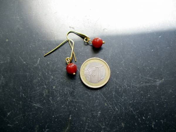 Ohrringe, Ohrhänger, Sterlingsilber, vergoldet, Karneol, rotbraun, Schmuck, Frauen