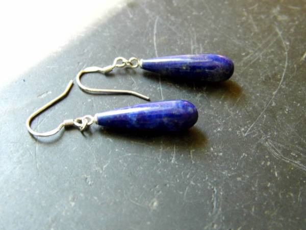 Ohrring, Ohrhänger, Sterlingsilber, Lapisazuli, blau, Tropfen, Schmuck, Frauen