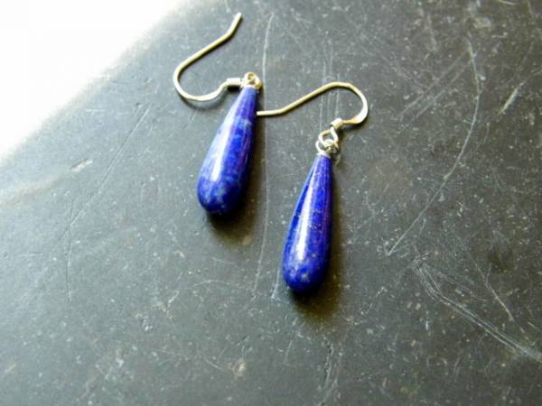 Ohrring, Ohrhänger, Sterlingsilber, Lapisazuli, blau, Tropfen, Schmuck, Frauen