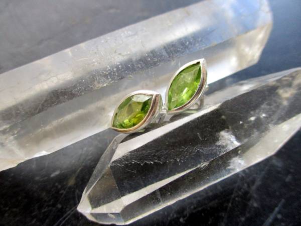 Ohrring, Ohrstecker, Sterlingsilber, Peridot, grün, oval, facettiert