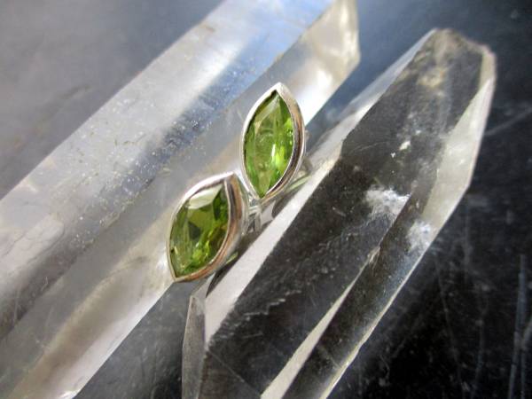 Ohrring, Ohrstecker, Sterlingsilber, Peridot, grün, oval, facettiert