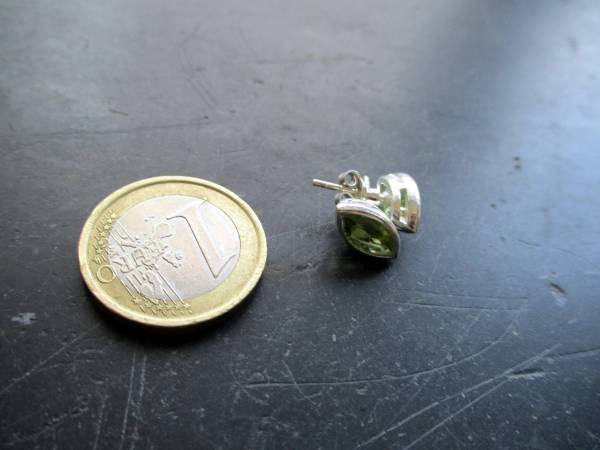 Ohrring, Ohrstecker, Sterlingsilber, Peridot, grün, oval, facettiert