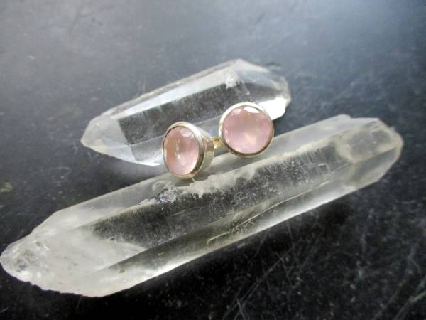 Ohrring, Ohrstecker, Silber, Rosenquarz, facettiert, rosa, Schmuck, Frauen