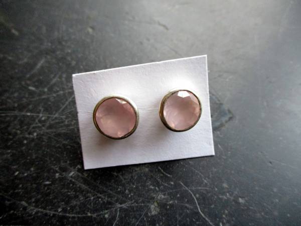 Ohrring, Ohrstecker, Silber, Rosenquarz, facettiert, rosa, Schmuck, Frauen