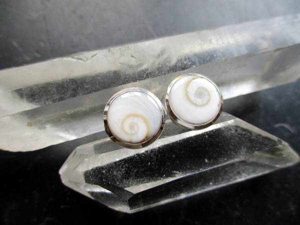 Ohrring, Ohrstecker, Sterlingsilber, Shiva Auge, rund, weiß, Ohrring