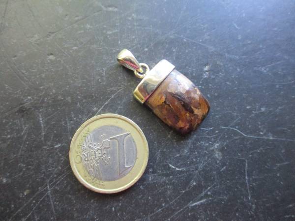 Anhänger, Sterlingsilber, Boulder Opal, braun, rechteckig, Schmuck, Frauen