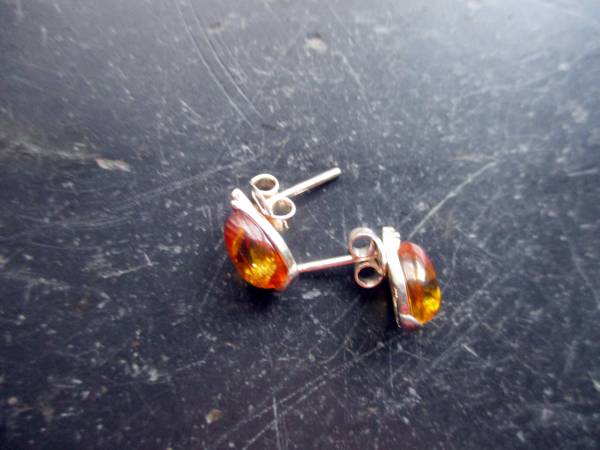 Ohrring, Sterlingsilber, Bernstein, Tropfen, Schmuck, Frauen