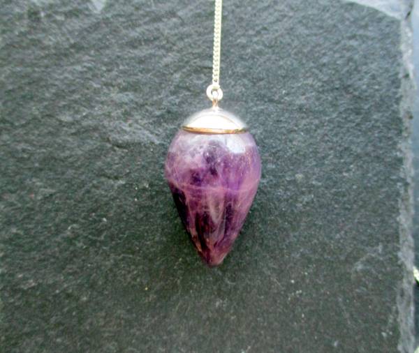 Pendel, Sterlingsilber, Amethyst, Trofpen, lila, Schamane, Radiästhesie