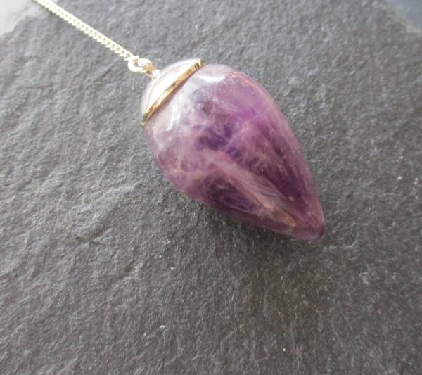 Pendel, Sterlingsilber, Amethyst, Trofpen, lila, Schamane, Radiästhesie