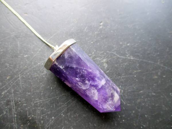 Pendel, Sterlingsilber, Amethyst, Trofpen, lila, facettiert, maxi, Schamane, Radiästhesie