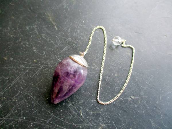 Pendel, Sterlingsilber, Amethyst, Trofpen, lila, Schamane, Radiästhesie