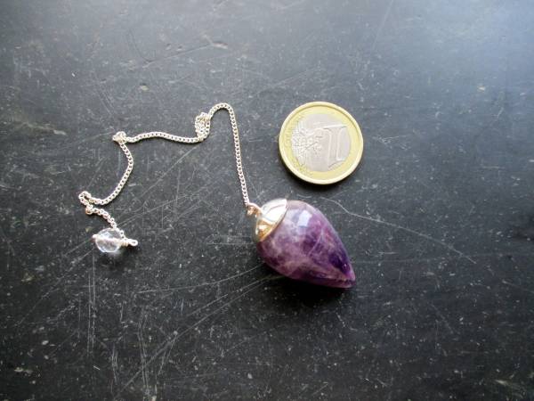 Pendel, Sterlingsilber, Amethyst, Trofpen, lila, Schamane, Radiästhesie